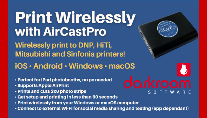 Wireless printing with the AirCastPro and Darkroom Booth for iPad